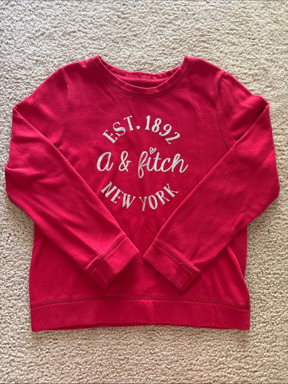 abercrombie kids Cherry Red Crewneck with New York Logo